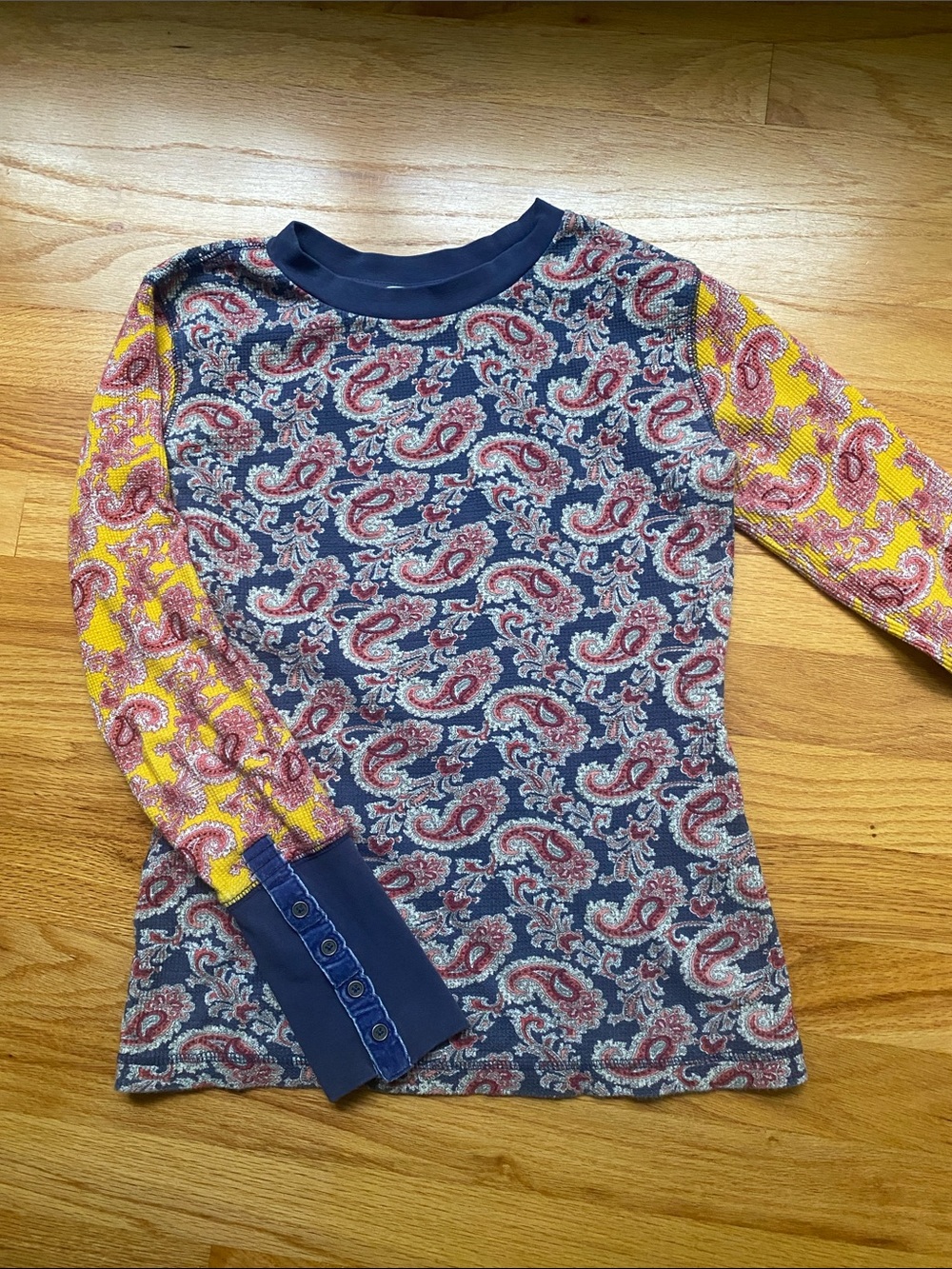 Sundance Paisley Waffle Knit Long Sleeve Tee